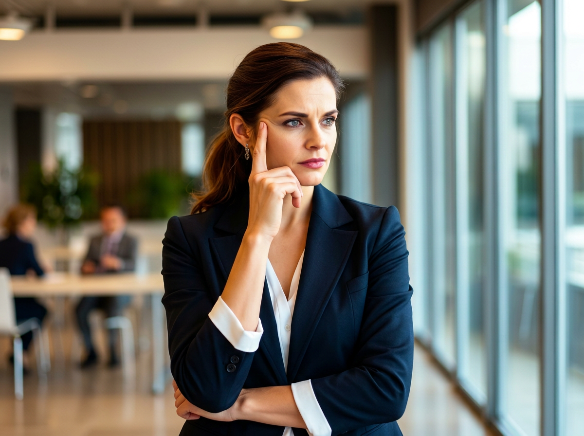 Business professional deep in thought
